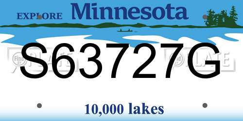 S63727G Minnesota License Plate