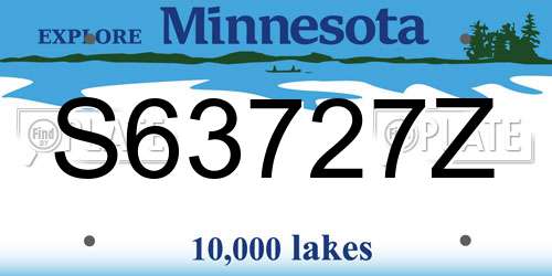 S63727Z Minnesota License Plate