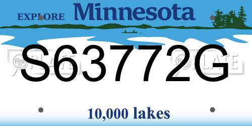 S63772G Minnesota License Plate