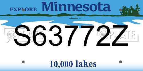 S63772Z Minnesota License Plate