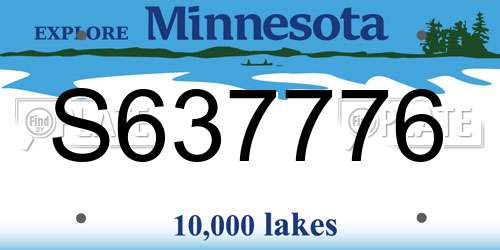 S637776 Minnesota License Plate