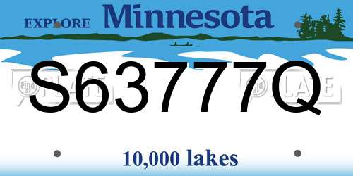 S63777Q Minnesota License Plate