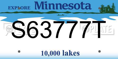 S63777T Minnesota License Plate