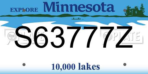 S63777Z Minnesota License Plate