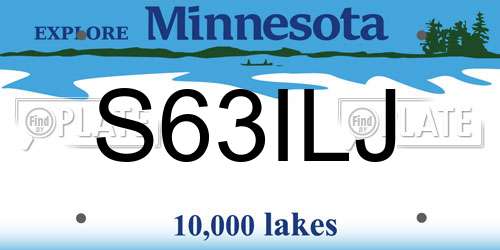 S63ILJ Minnesota License Plate