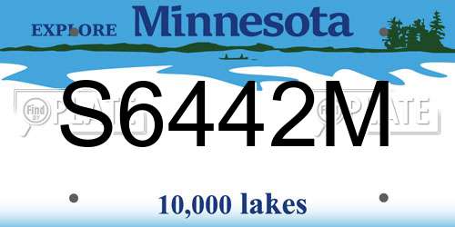 S6442M Minnesota License Plate