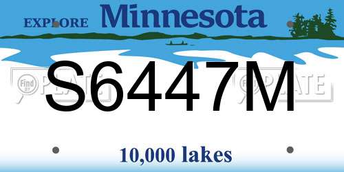 S6447M Minnesota License Plate