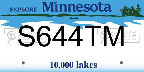 S644TM Minnesota License Plate