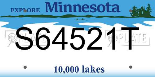 S64521T Minnesota License Plate