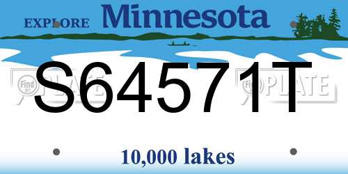 S64571T Minnesota License Plate