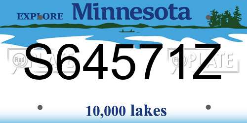 S64571Z Minnesota License Plate