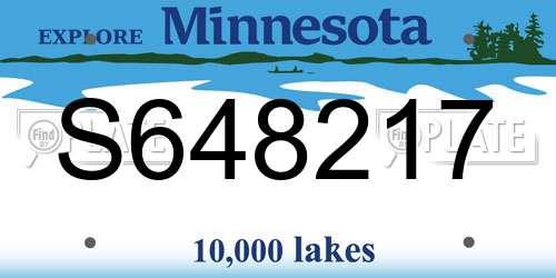 S648217 Minnesota License Plate