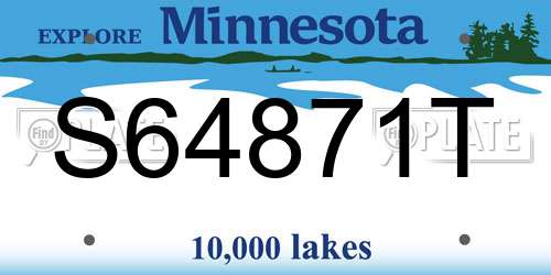 S64871T Minnesota License Plate