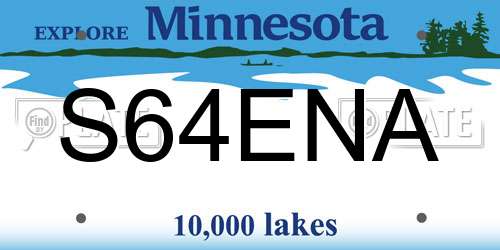 S64ENA Minnesota License Plate