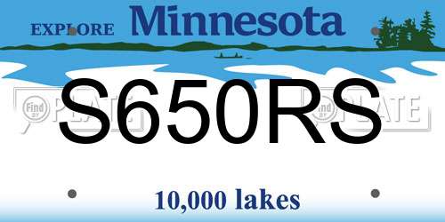 S650RS Minnesota License Plate