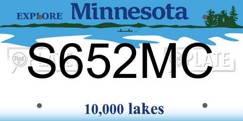 S652MC Minnesota License Plate