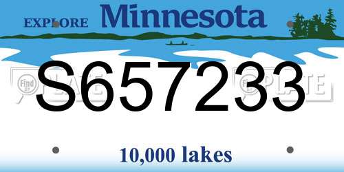 S657233 Minnesota License Plate