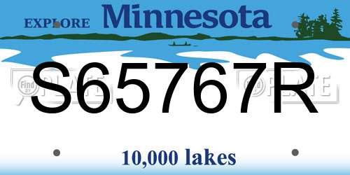 S65767R Minnesota License Plate