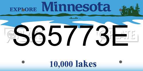 S65773E Minnesota License Plate