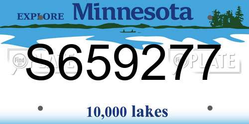 S659277 Minnesota License Plate
