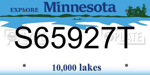 S65927T Minnesota License Plate