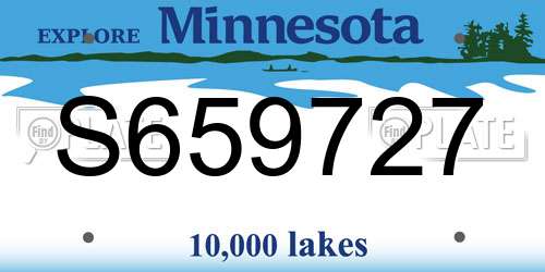 S659727 Minnesota License Plate