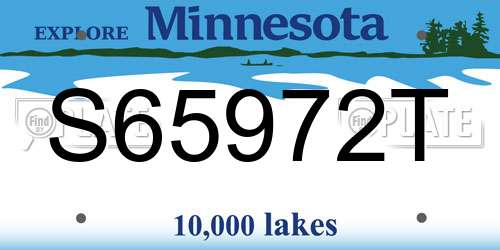 S65972T Minnesota License Plate