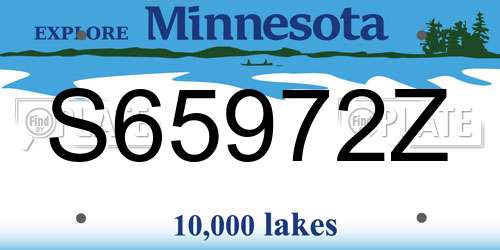 S65972Z Minnesota License Plate