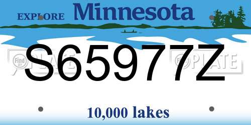 S65977Z Minnesota License Plate