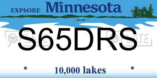 S65DRS Minnesota License Plate