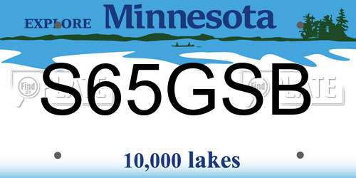 S65GSB Minnesota License Plate