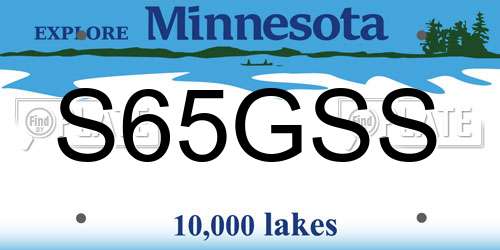 S65GSS Minnesota License Plate