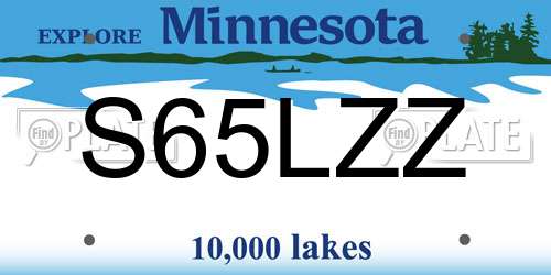 S65LZZ Minnesota License Plate