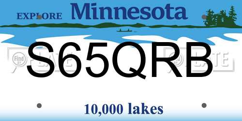 S65QRB Minnesota License Plate