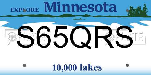 S65QRS Minnesota License Plate