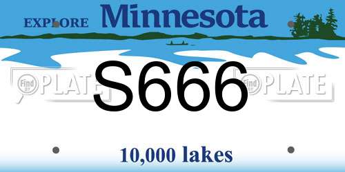 S666 Minnesota License Plate