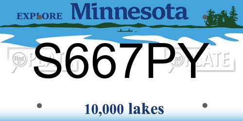 S667PY Minnesota License Plate