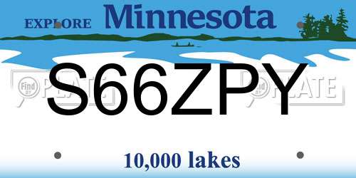 S66ZPY Minnesota License Plate