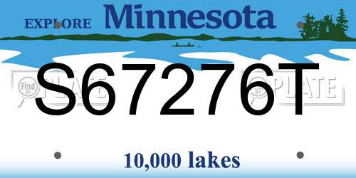 S67276T Minnesota License Plate