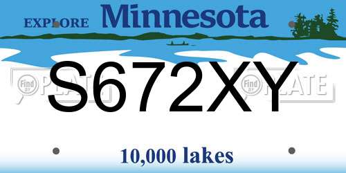S672XY Minnesota License Plate