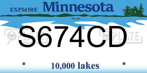 S674CD Minnesota License Plate