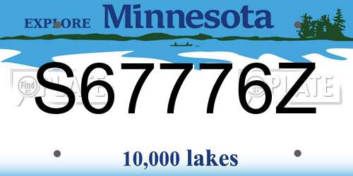 S67776Z Minnesota License Plate