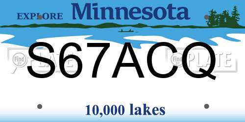 S67ACQ Minnesota License Plate