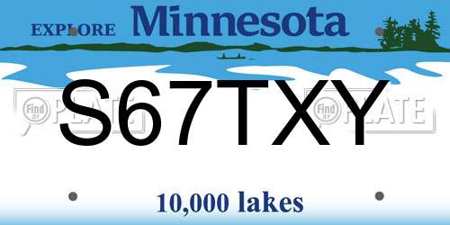 S67TXY Minnesota License Plate