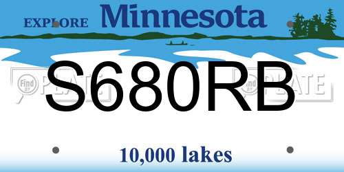 S680RB Minnesota License Plate
