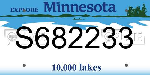 S682233 Minnesota License Plate
