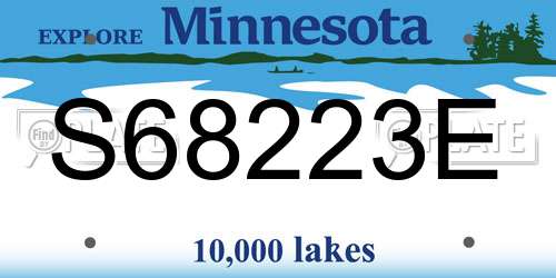 S68223E Minnesota License Plate