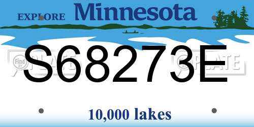S68273E Minnesota License Plate
