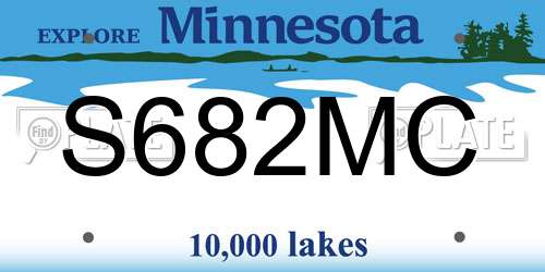 S682MC Minnesota License Plate