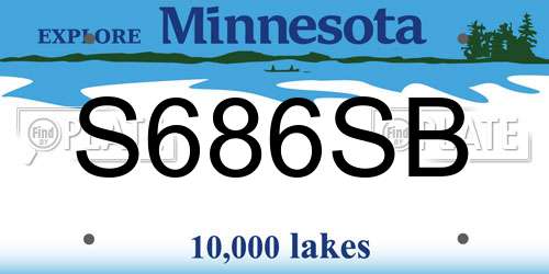 S686SB Minnesota License Plate
